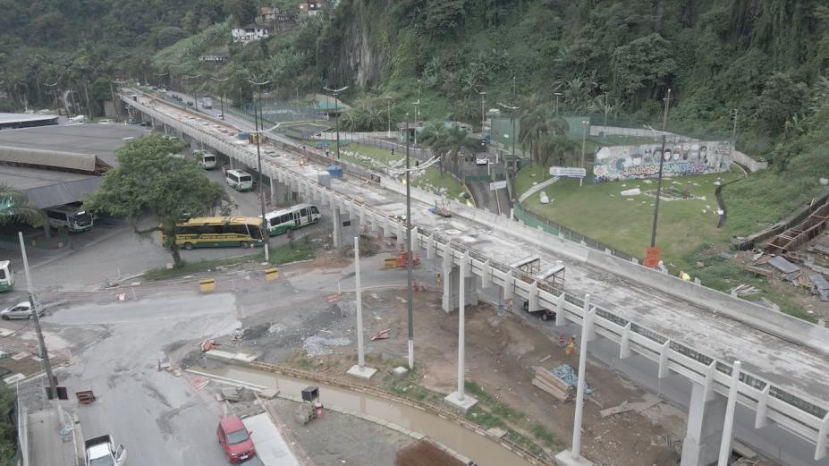 SANTOS - Elevado no Centro de Santos tem 72% das obras concluídas e começa a ganhar área esportiva