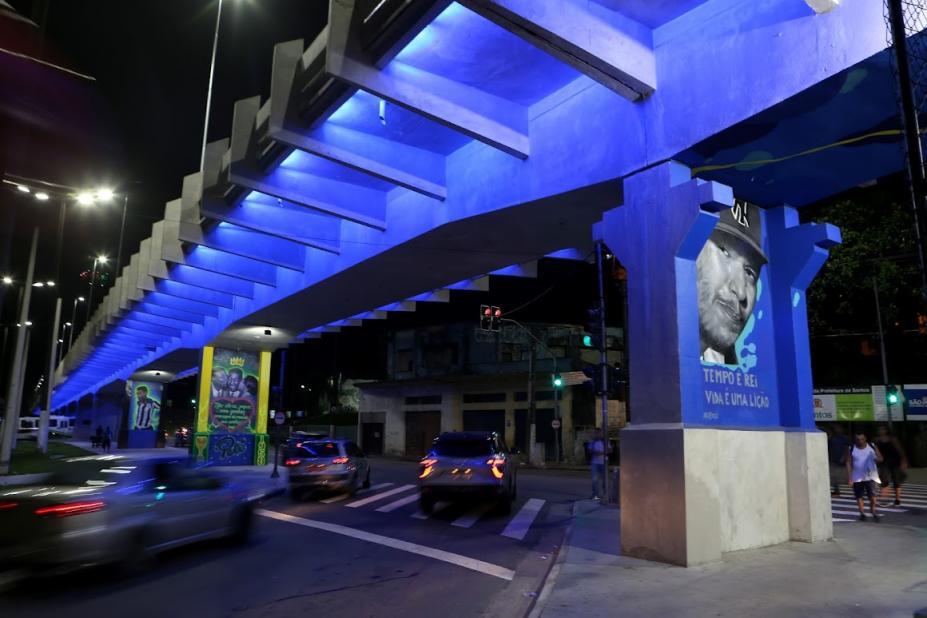 SANTOS - Abril Azul: Elevado ganha iluminação cênica e se junta a outros espaços de Santos para conscientizar sobre o autismo