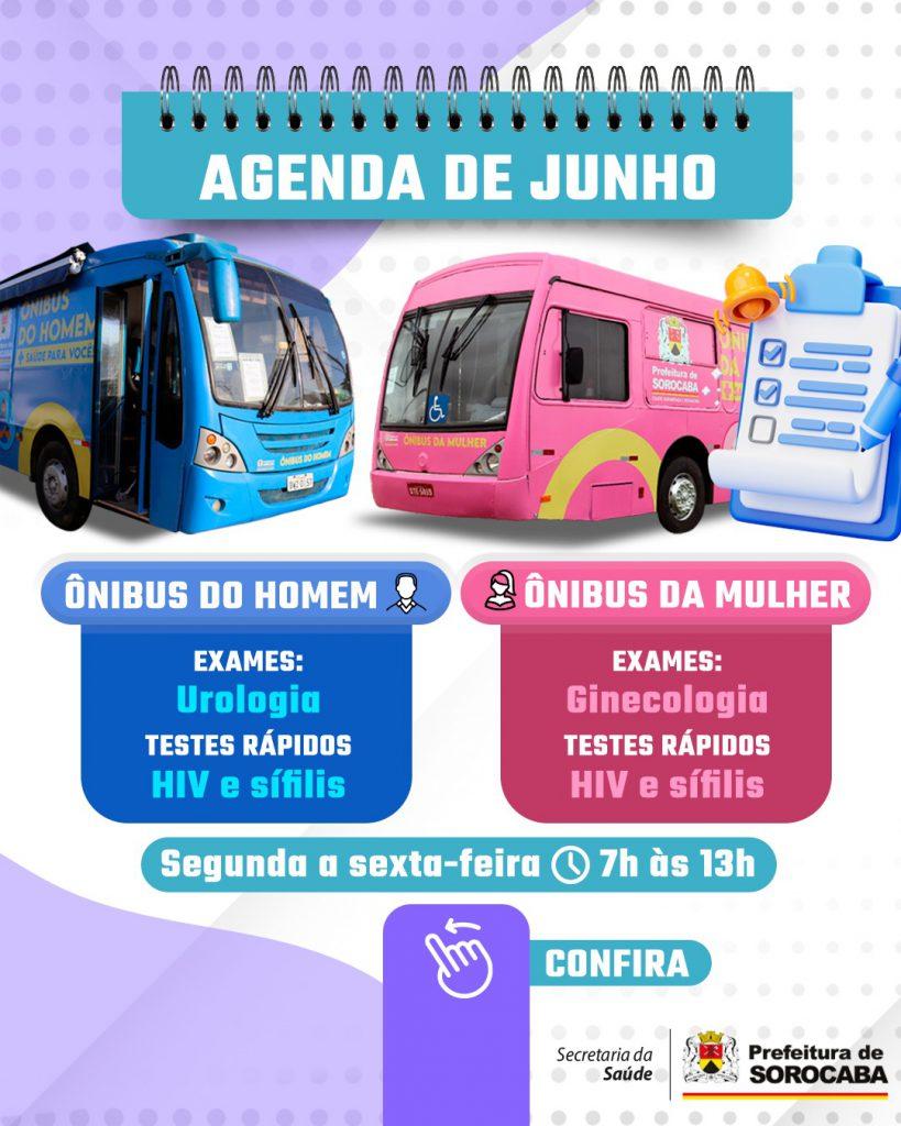 SOROCABA - Prefeitura de Sorocaba divulga agenda de junho dos Ônibus Azul e Rosa da Saúde