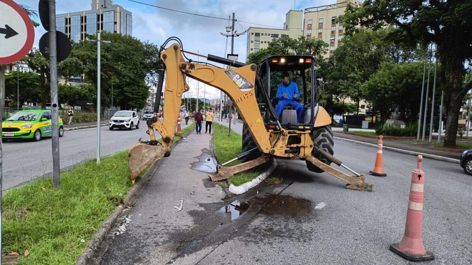 Começa a revitalização do último trecho da ciclovia da Afonso Pena, em Santos