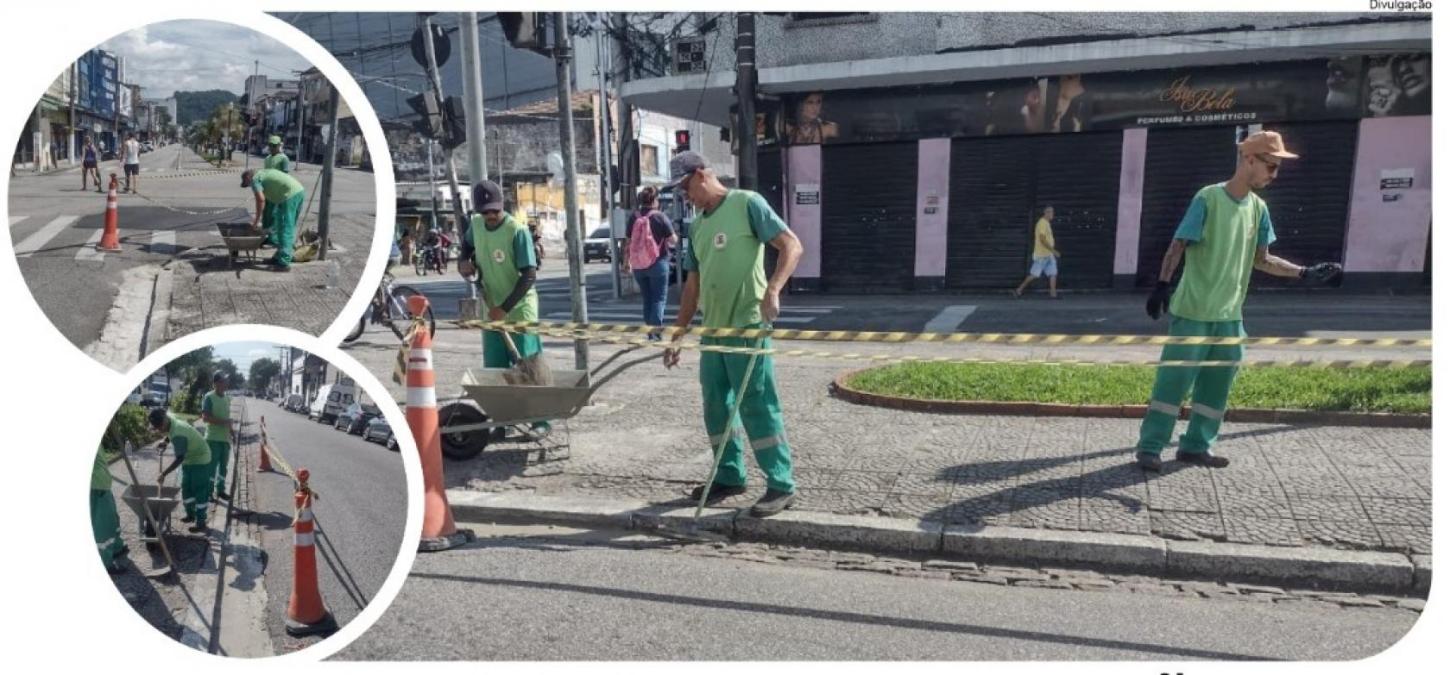 Programa de recuperação de calçadas chega à região central de Santos