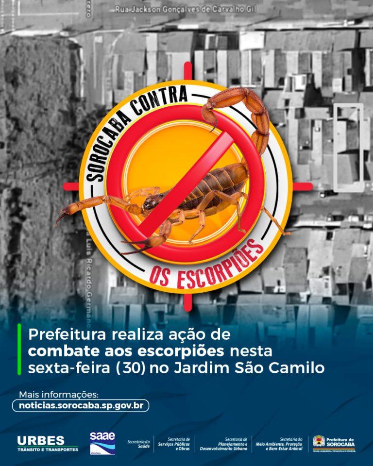 Prefeitura realiza ação de combate aos escorpiões nesta sexta-feira (30) no Jardim São Camilo