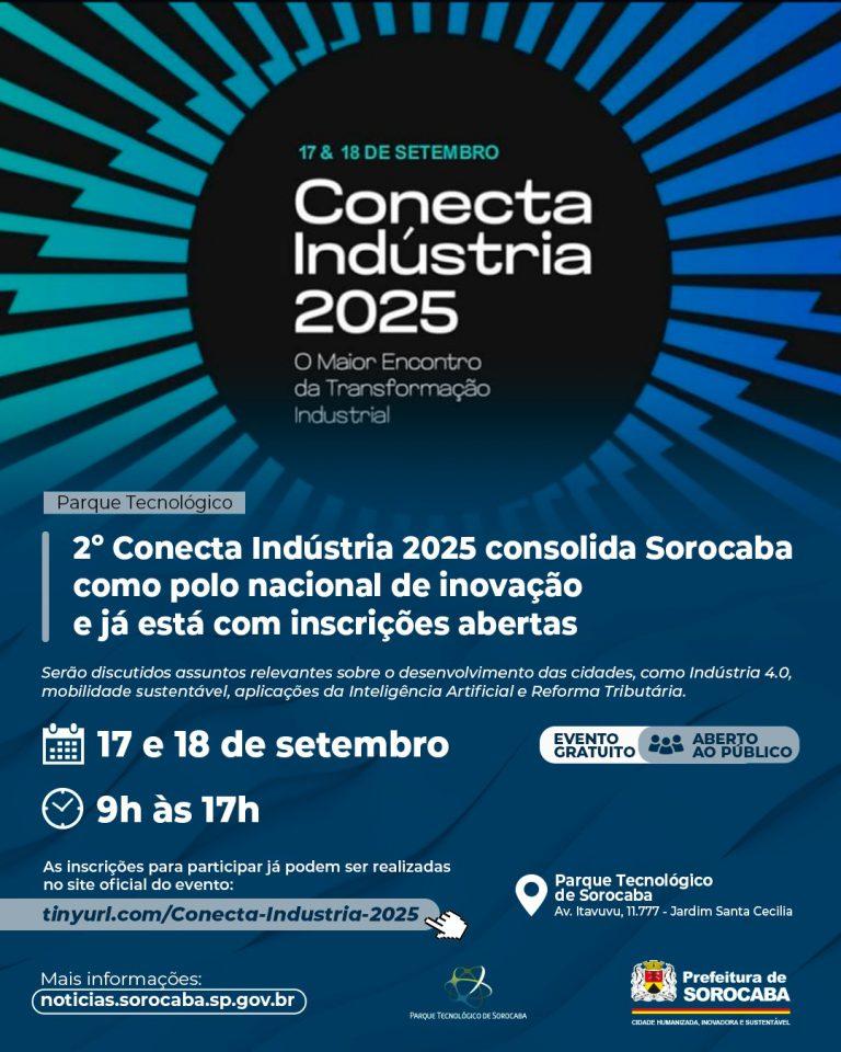 2° Conecta Indústria 2025, em setembro, consolida Sorocaba como polo nacional de inovação e já está com inscrições abertas