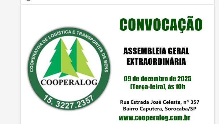 Assembleia Geral Extraordinária da Cooperativa de Logística e Transporte de Bens