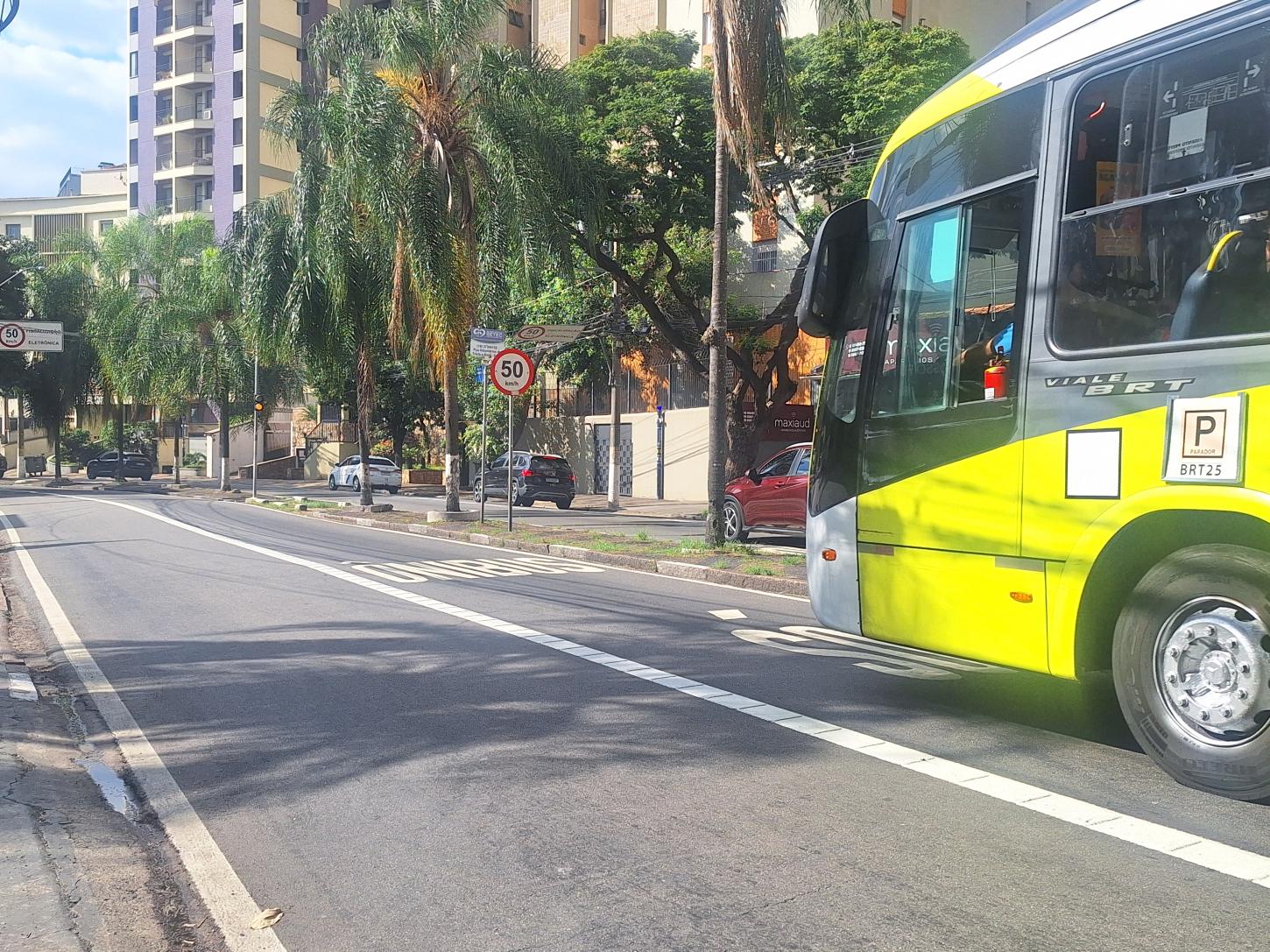 Corredores exclusivos recebem sinalização especial no Centro de Campinas