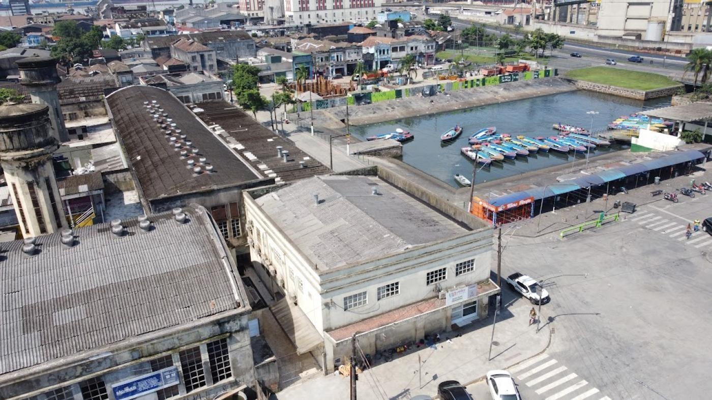 Revitalização da Bacia do Mercado: obra chega a 60% com construção de novos quiosques e bulevar