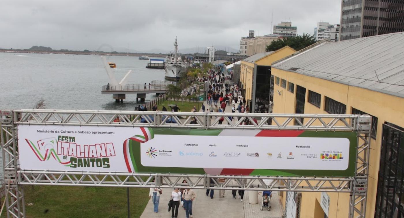 Festa Italiana de Santos reúne gastronomia, música e tradição no Parque Valongo