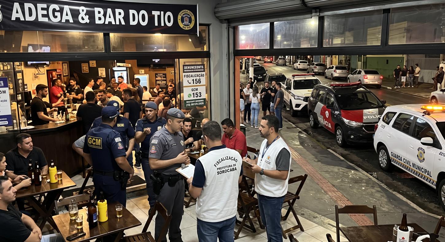 Operação integrada da Prefeitura fiscaliza 23 bares e adegas em Sorocaba