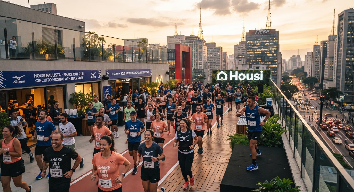 Housi recebe Mizuno no Circuito Athenas e conecta corrida, bem-estar e moradia 
