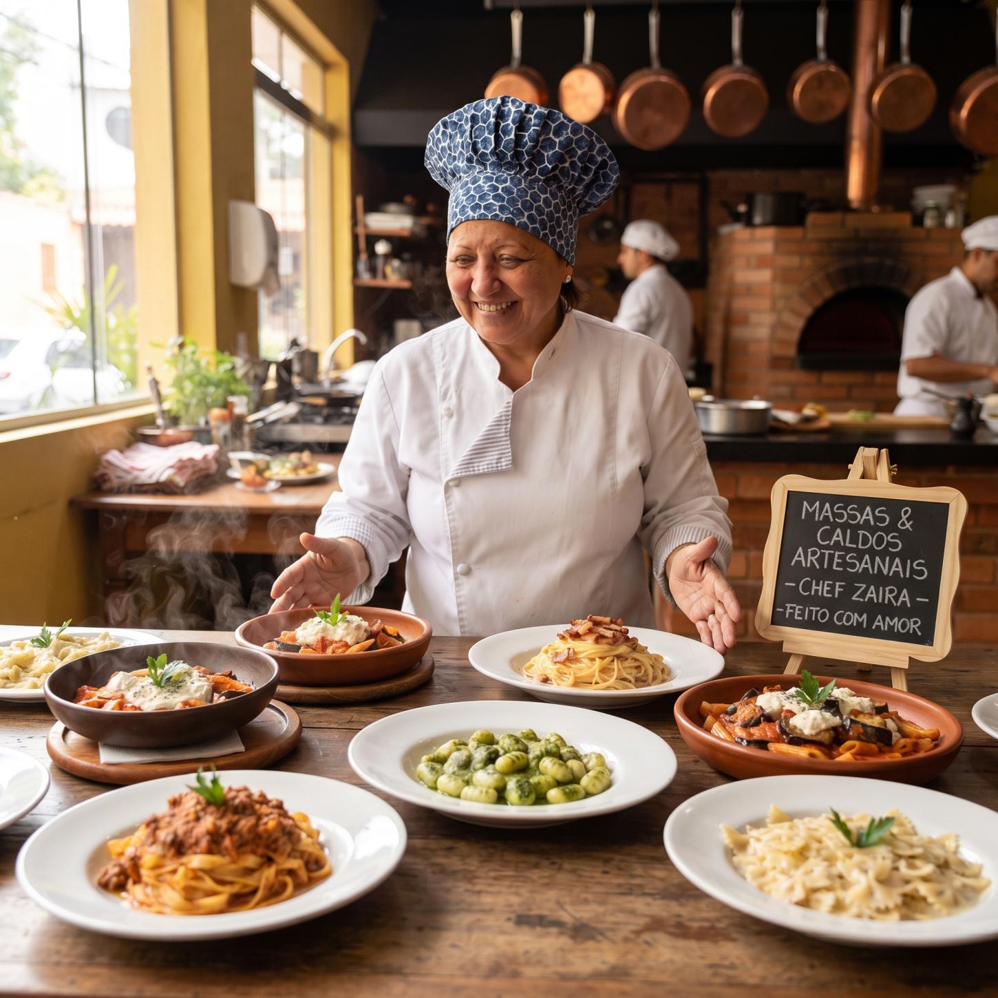 O Sabor Inconfundível do Afeto: Chef Zaira Brilha com Massas, Caldos e Pratos Artesanais Sob Encomenda
