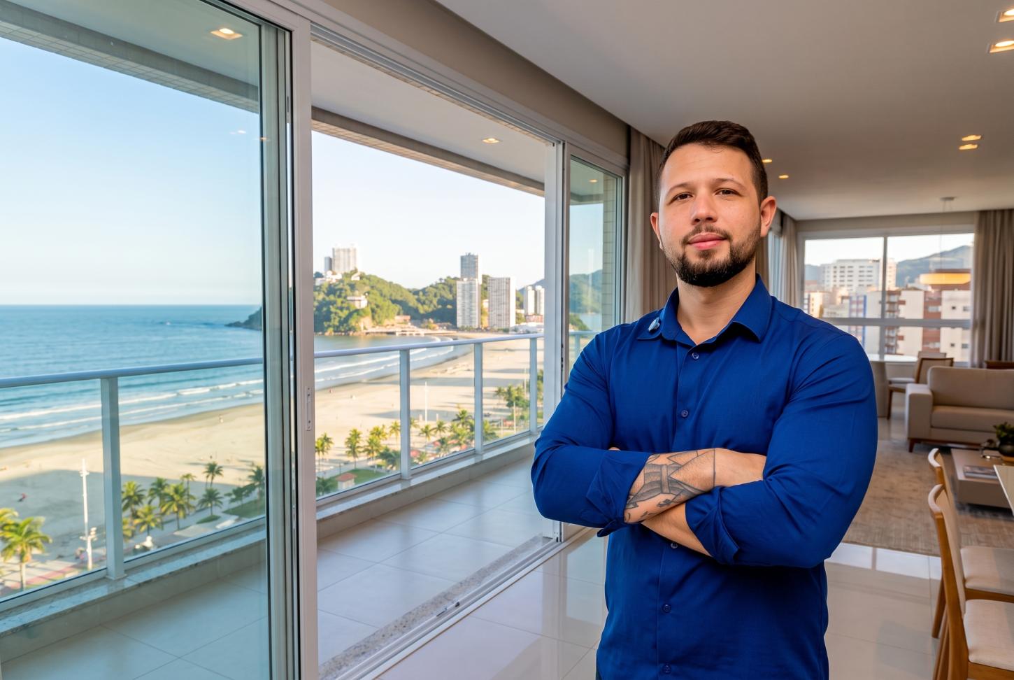 Icaro Bocardi é consultor imobiliário especializado em Santos, Praia Grande e São Vicente
