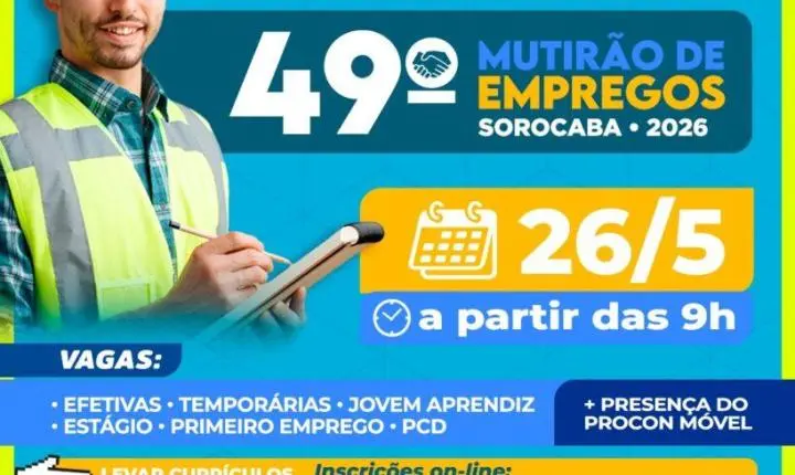 49.º Mutirão de Empregos de Sorocaba foca na busca por vagas na construção civil