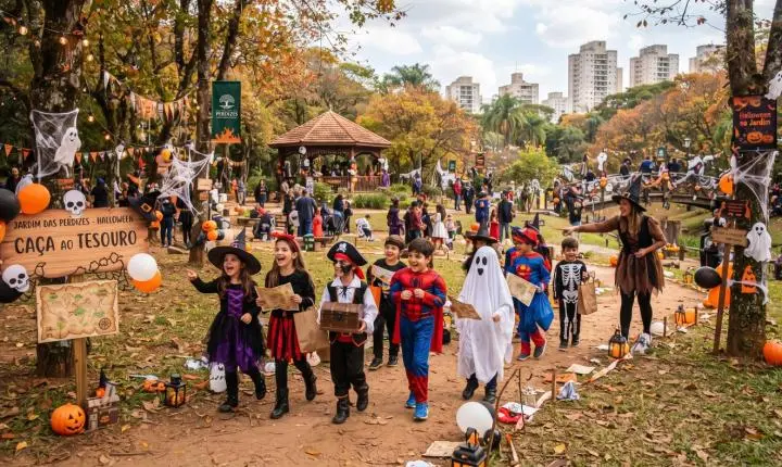 Jardim das Perdizes promove Halloween com caça ao tesouro, música e gastronomia