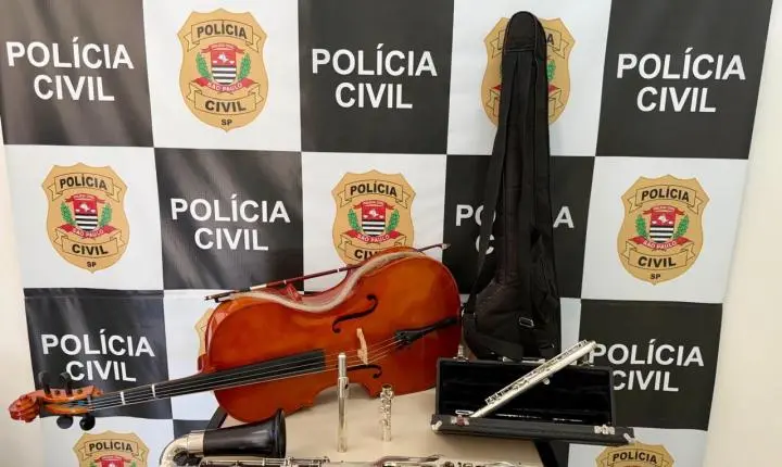 Polícia Civil de Araçoiaba da Serra recupera instrumentos musicais furtados