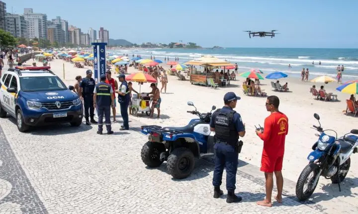Praia Grande blinda orla com tecnologia e cerco eletrônico inteligente para a chegada de turistas