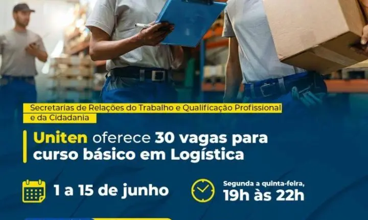 Uniten oferece 30 vagas para curso básico em Logística 